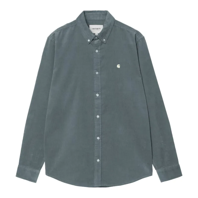 Carhartt WIP Madison Fine Cord Shirt - Cozy Blue/Wax