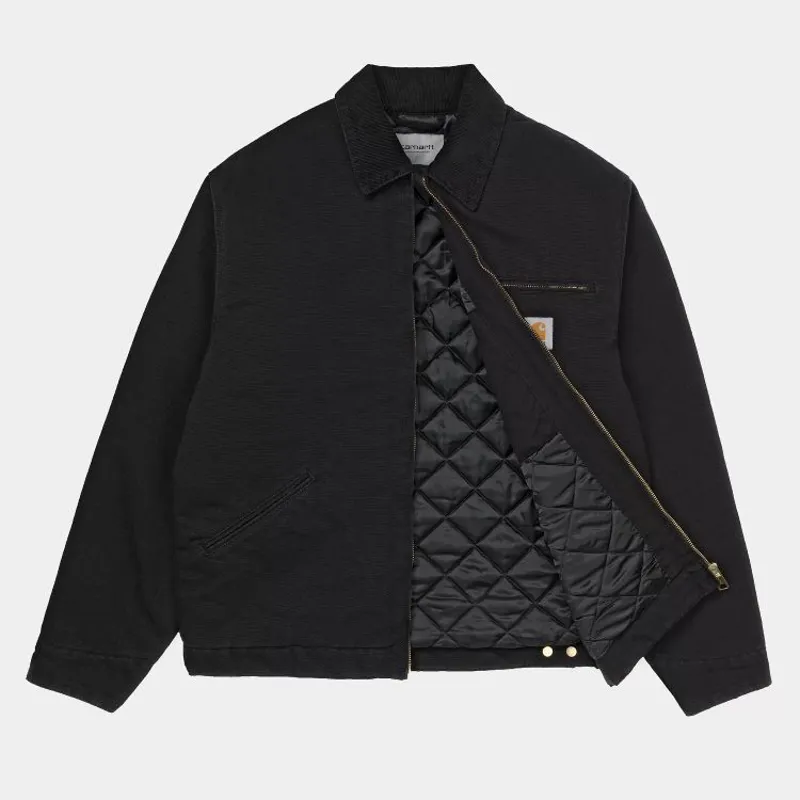 Carhartt WIP OG Detroit Jacket - Black Aged Canvas