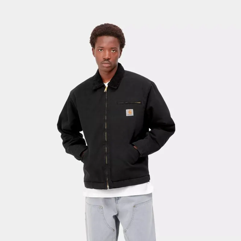 Carhartt WIP OG Detroit Jacket - Black Aged Canvas-5
