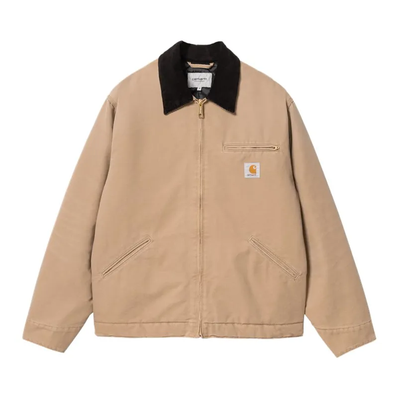 Carhartt WIP OG Detroit Jacket - Peanut/Black Aged Canvas