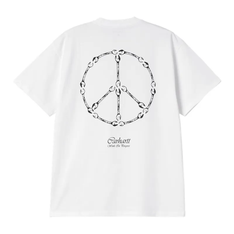 Carhartt WIP Peace And Work T-Shirt - White/Black-1