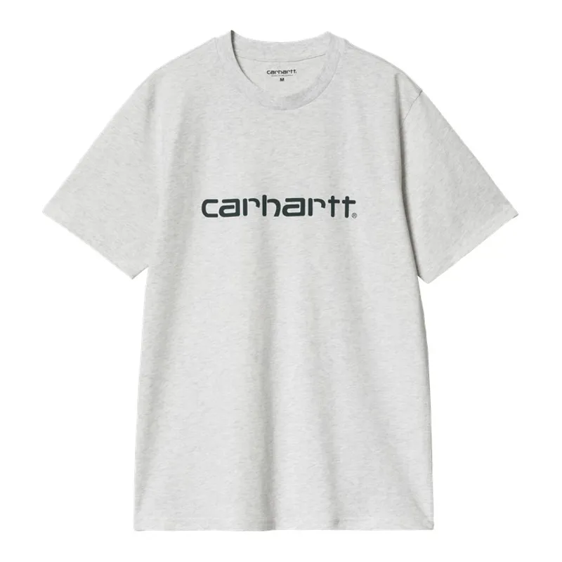 Carhartt WIP Script T-Shirt - Ash Heather/Duck Blue