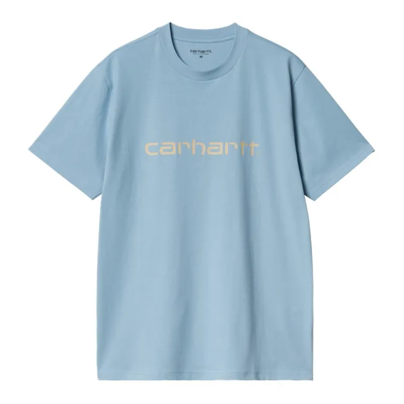 Carhartt WIP Script T-Shirt - Bluebird/Fleur De Sel