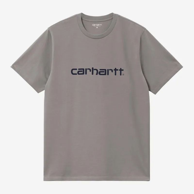 Carhartt WIP Script T-Shirt - Shady Grey/Dark Navy