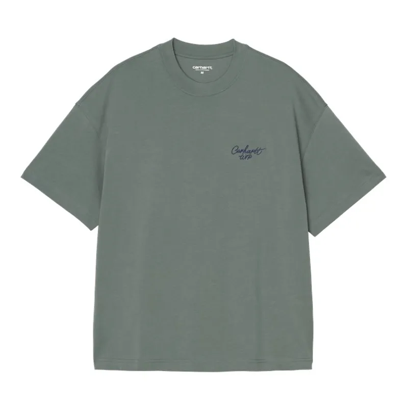 Carhartt WIP Signature Script T-Shirt - Silver Pine/Jupiter