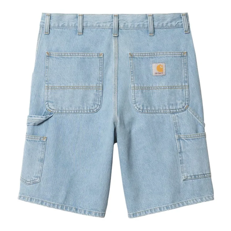 Carhartt WIP Single Knee Short - Blue Heavy Stone Bleached-1