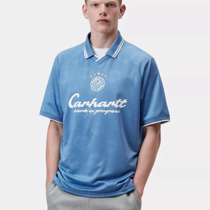 Carhartt WIP Terrace Football Heart Train Jacquard T-Shirt - Curacao-2