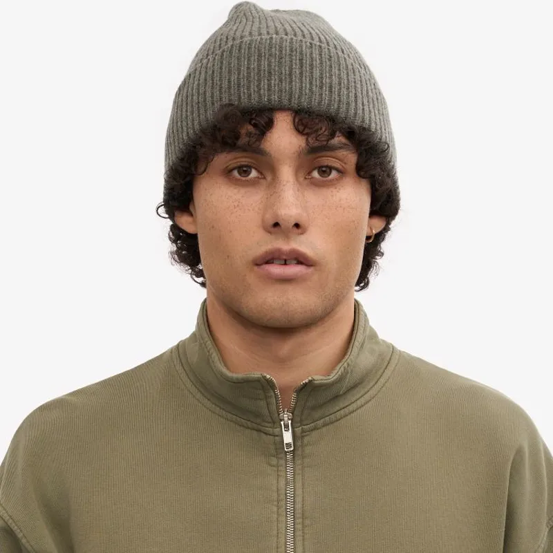 Colorful Standard Merino Wool Beanie - Dusty Olive-1