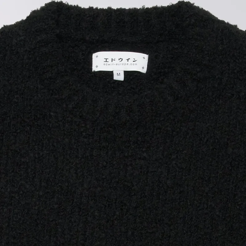 Edwin Dun Textured Sweater - Black-3