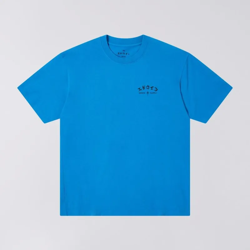 Edwin High Life Low Levels Chest T-Shirt - Directoire Blue
