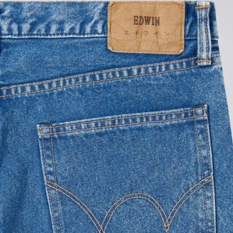 Edwin Loose Jeans Kaihara Pure Indigo Openend Denim - Blue Mid Light Used-3