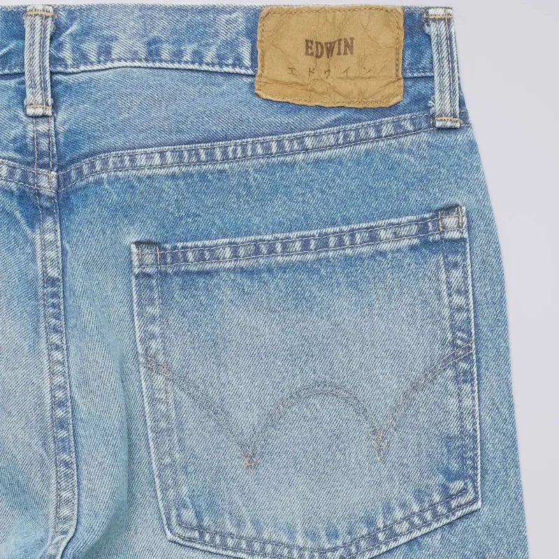 Edwin Loose Jeans Kaihara Pure Indigo Openend Denim - Blue Mid Light Used-4