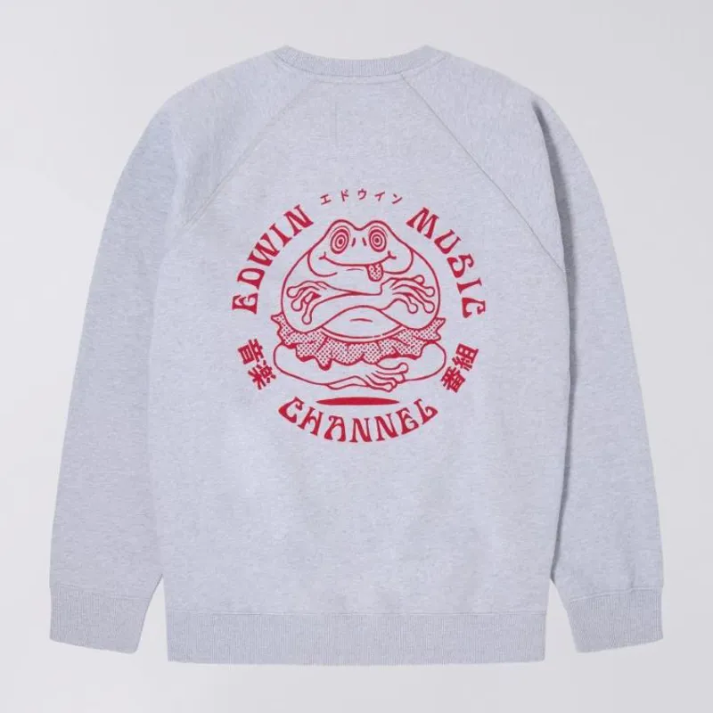 Edwin Music Channel Sweat - Grey Marl-1