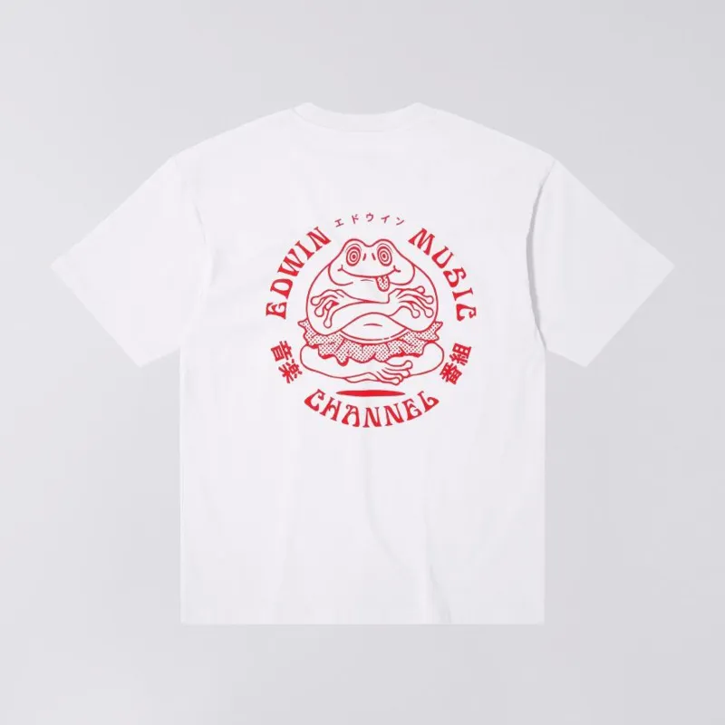 Edwin Music Channel T-Shirt - White/Red-1