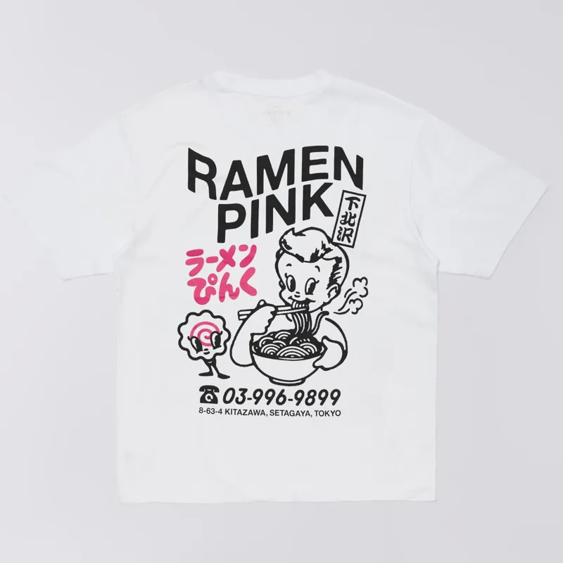 Edwin Ramen Pink T-Shirt - White-1