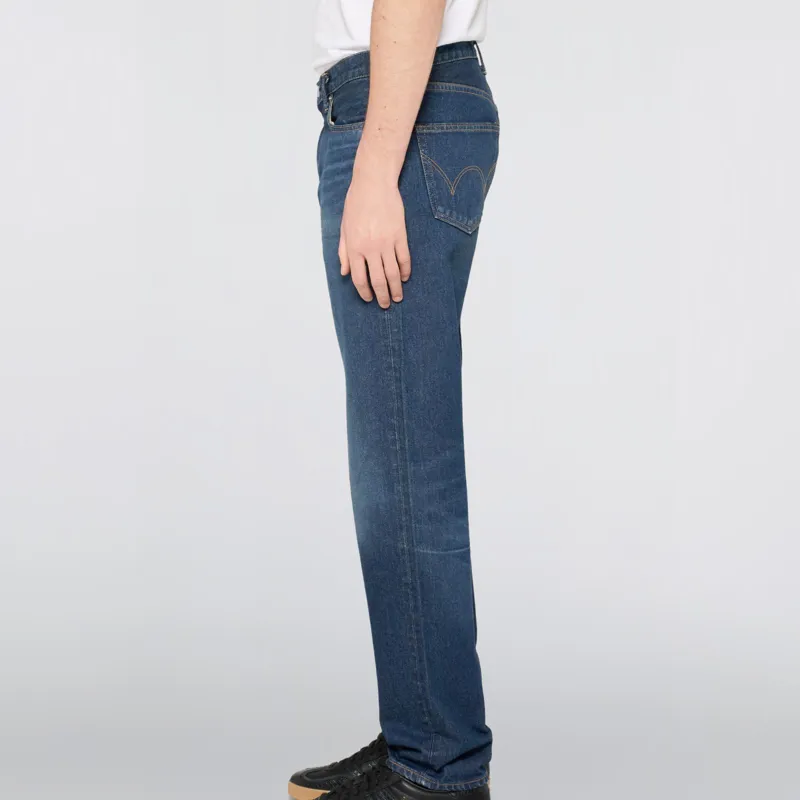 Edwin Regular Tapered Kaihara Pure Indigo Openend Denim - Blue Dark Used-6