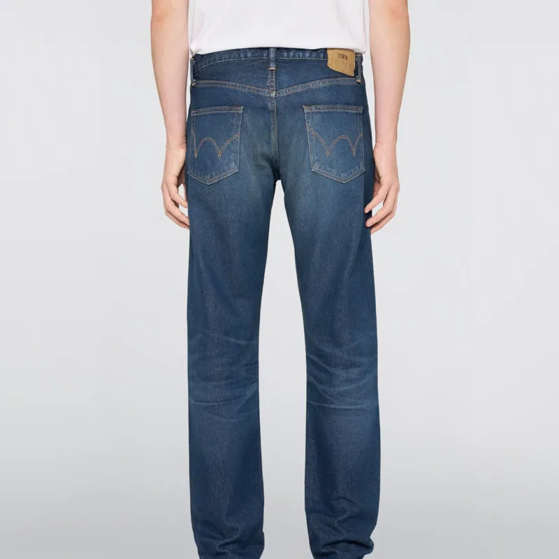 Edwin Regular Tapered Kaihara Pure Indigo Openend Denim - Blue Dark Used-7