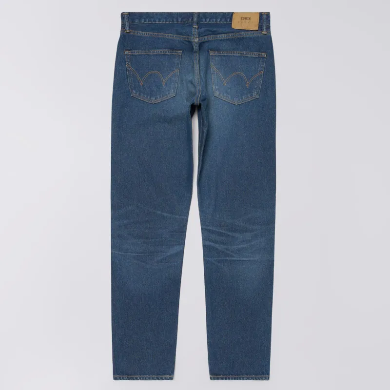Edwin Regular Tapered Kaihara Pure Indigo Openend Denim - Blue Dark Used