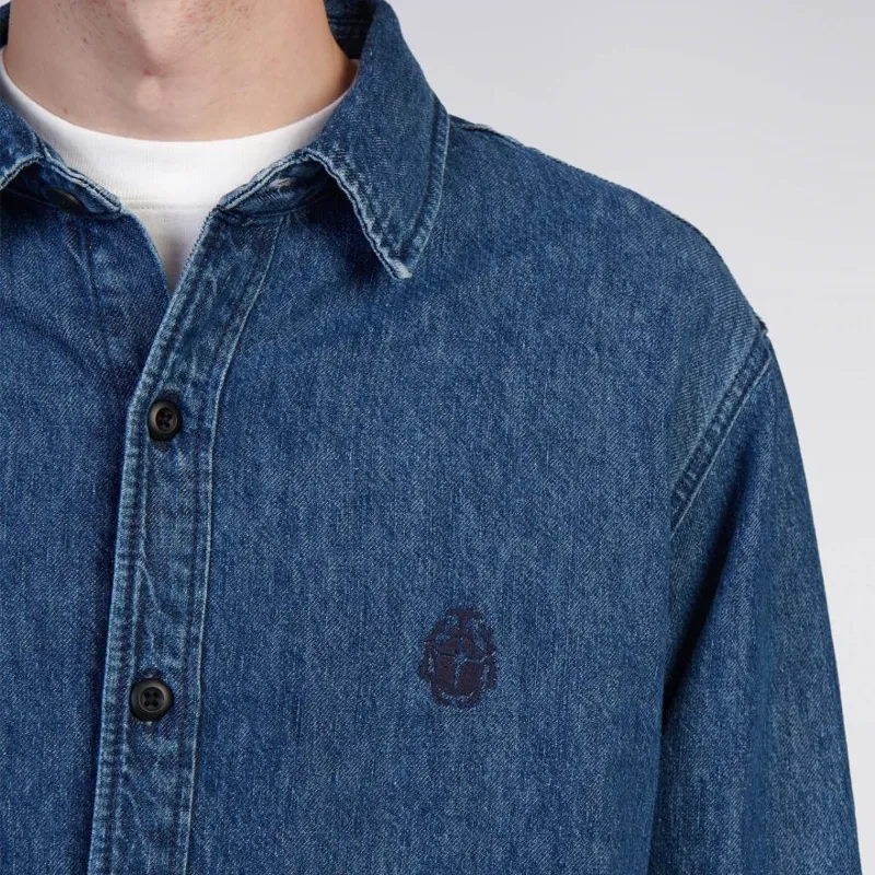 Edwin Sebastian Shirt - Blue Mid Stone Wash-5