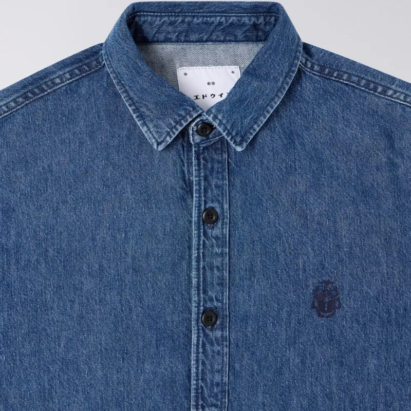 Edwin Sebastian Shirt - Blue Mid Stone Wash-6