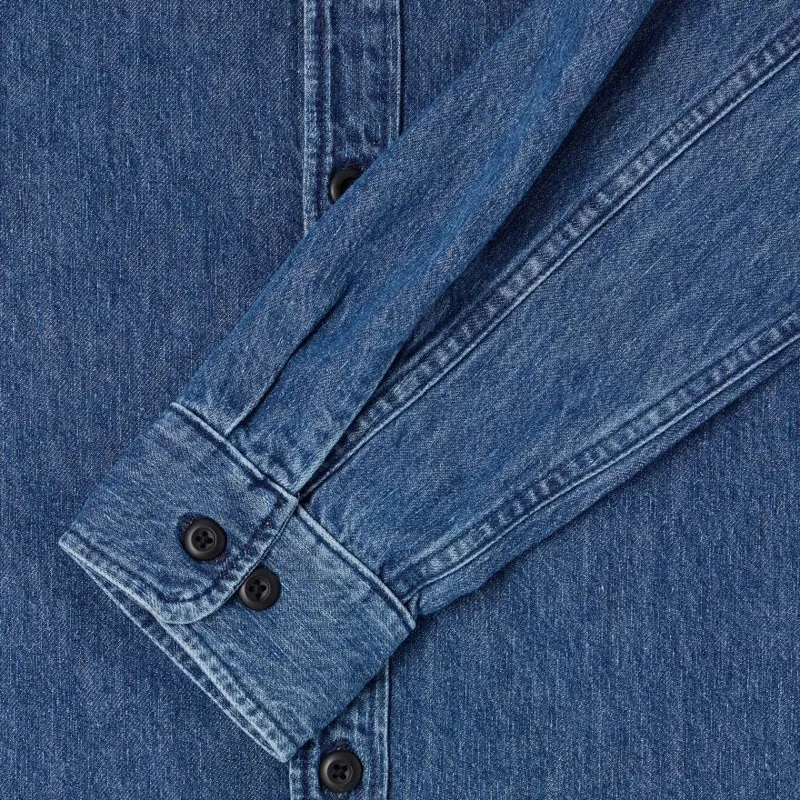 Edwin Sebastian Shirt - Blue Mid Stone Wash-7