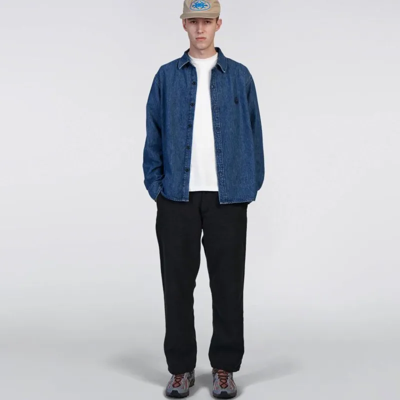 Edwin Sebastian Shirt - Blue Mid Stone Wash-3