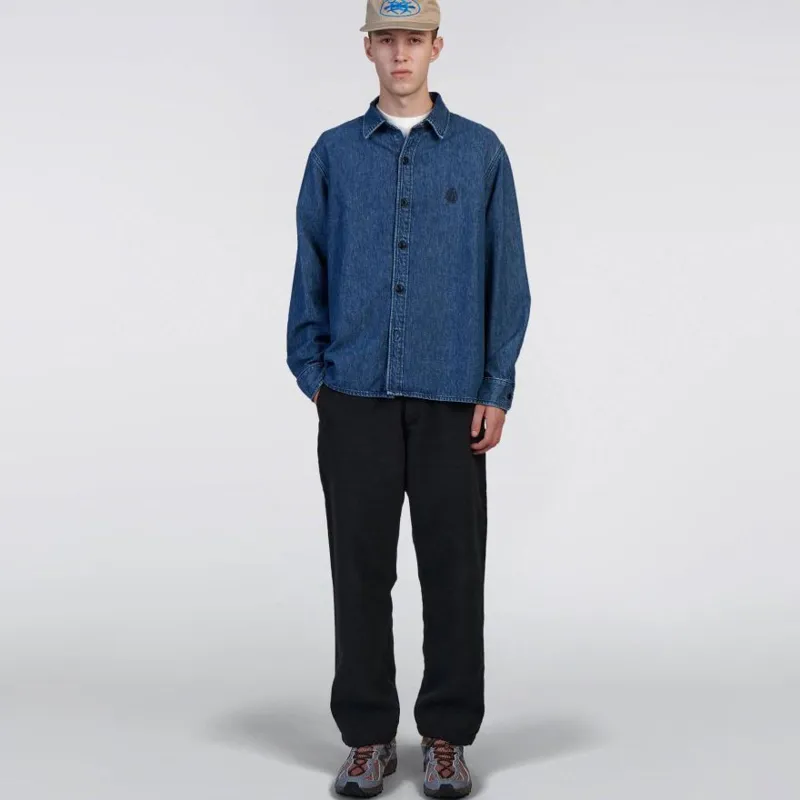 Edwin Sebastian Shirt - Blue Mid Stone Wash-2