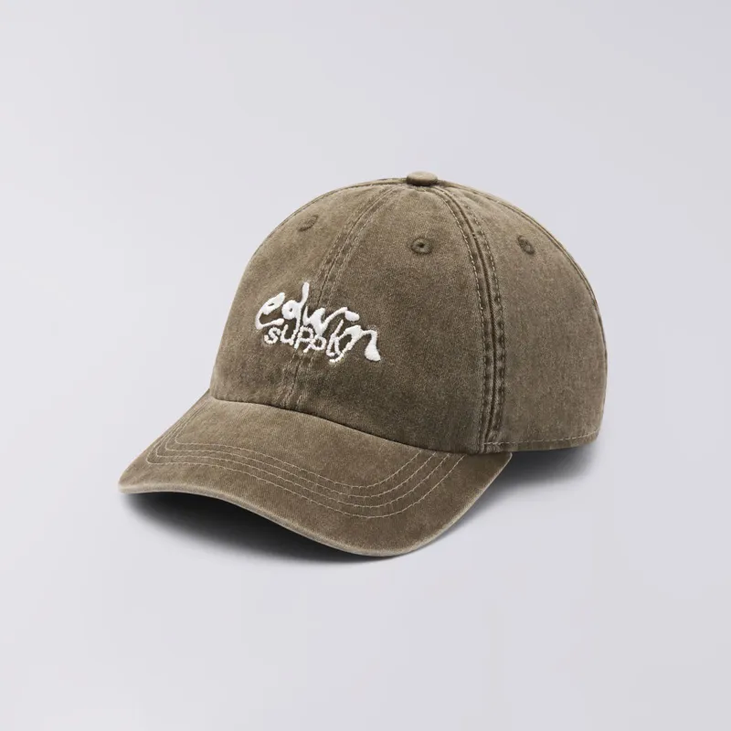 Edwin Soft Washed 6 Panel Cap - Brown Stone Washed