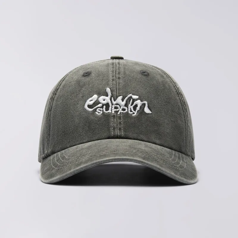 Edwin Soft Washed 6 Panel Cap - Black Stone Washed-1