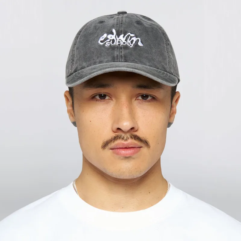 Edwin Soft Washed 6 Panel Cap - Black Stone Washed-3