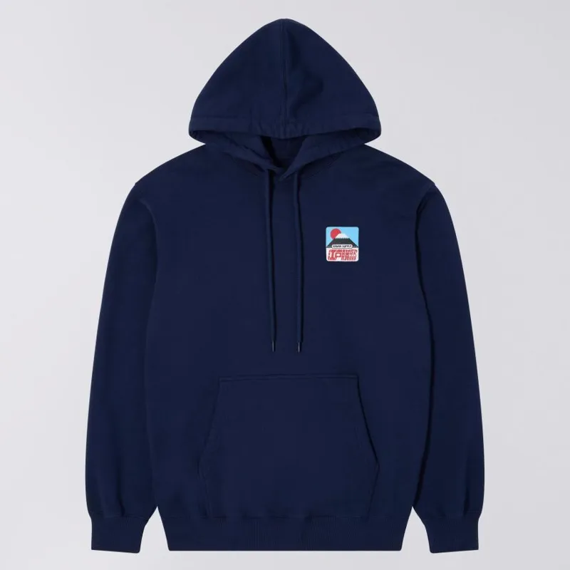 Edwin Sunset On Fuji San Hoodie Sweat - Maritime Blue