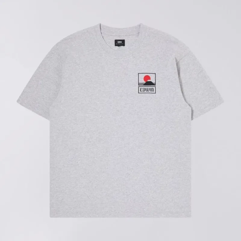 Edwin Sunset On Mt Fuji T-Shirt - Grey Marl