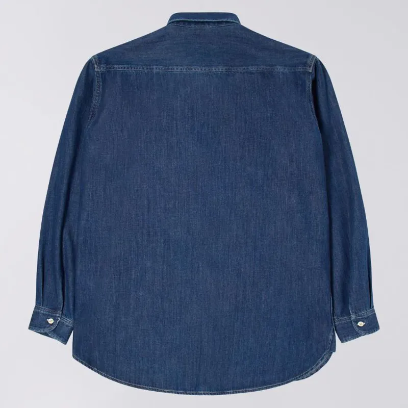 Edwin Work Shirt - Blue Dark Used-1