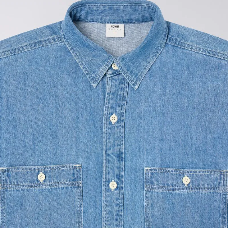 Edwin Work Shirt - Blue Light Used-2
