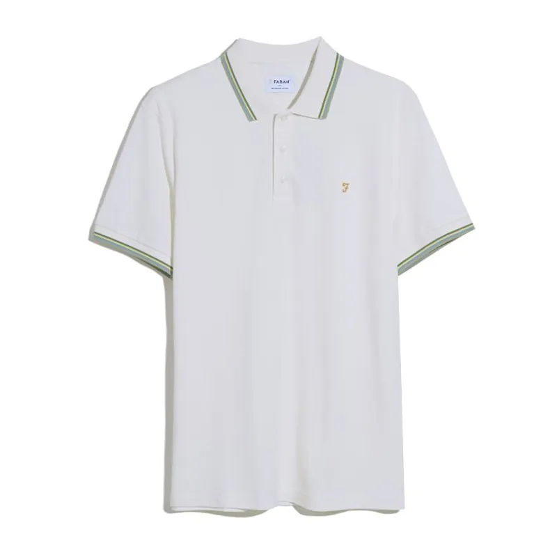 Farah Alvin Tipped Polo Shirt - Ecru
