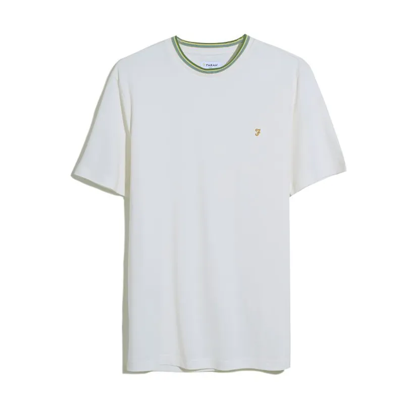 Farah Alvin Tipped T-Shirt - Ecru