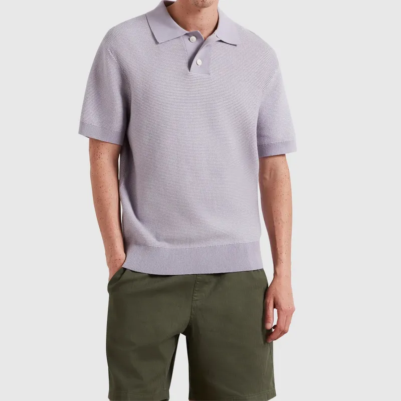 Farah Birch Knitted Polo Shirt - Dusky Lavender-1