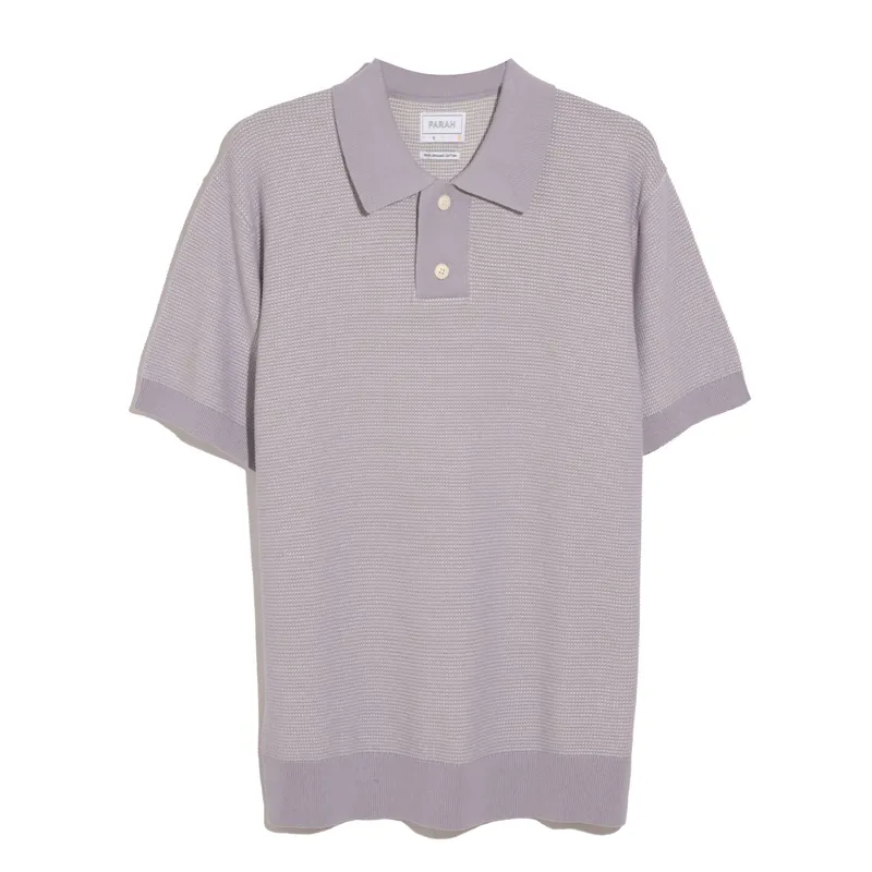 Farah Birch Knitted Polo Shirt - Dusky Lavender