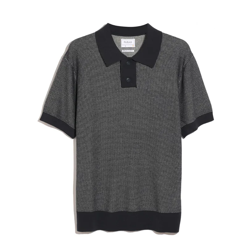 Farah Birch Knitted Polo Shirt - True Navy