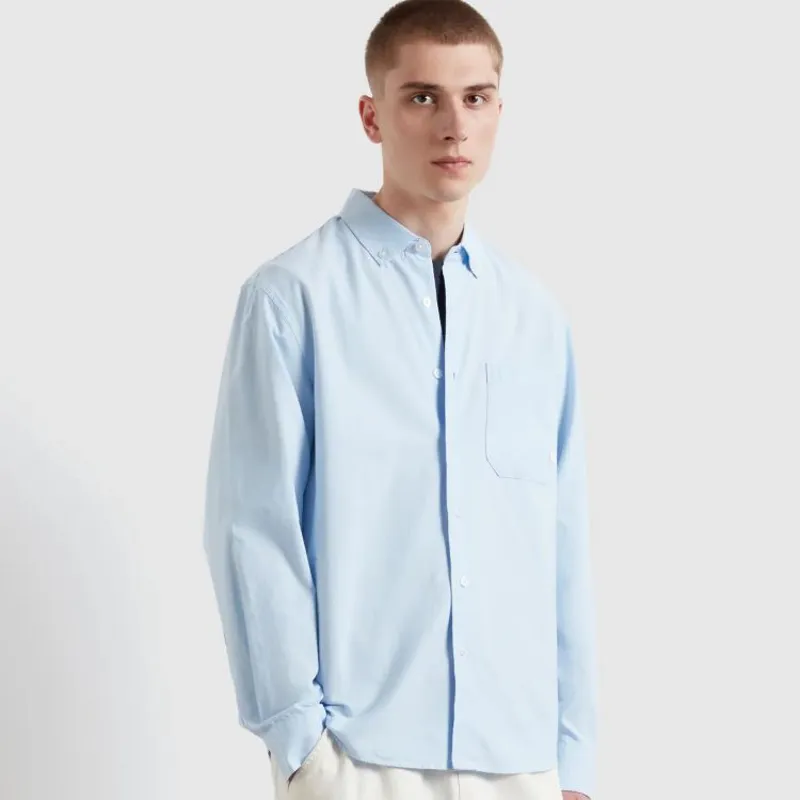 Farah Brewer Box LS Shirt - Sky Blue-1