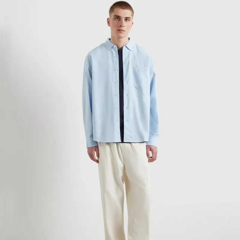 Farah Brewer Box LS Shirt - Sky Blue-2