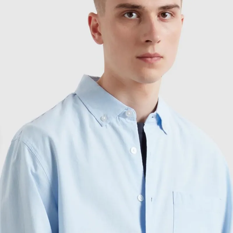 Farah Brewer Box LS Shirt - Sky Blue-4