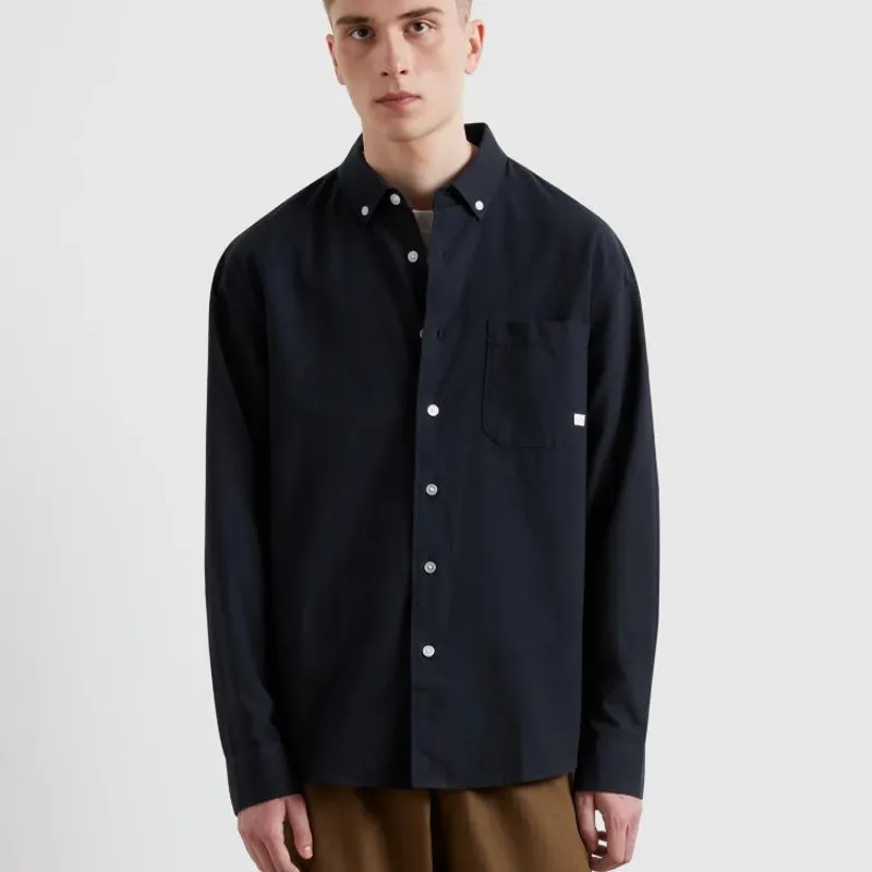 Farah Brewer Box LS Shirt - True Navy-1