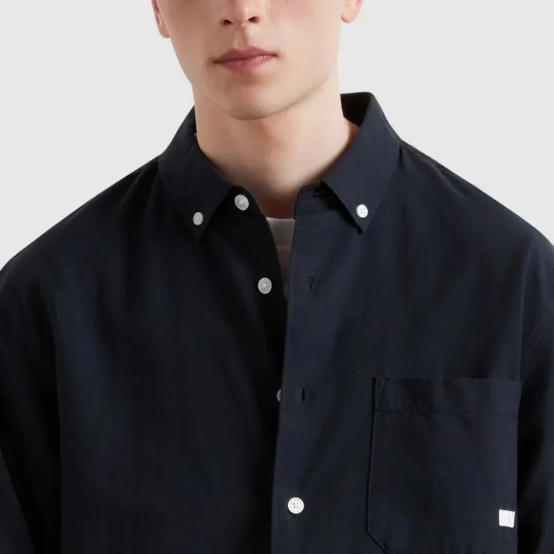 Farah Brewer Box LS Shirt - True Navy-4