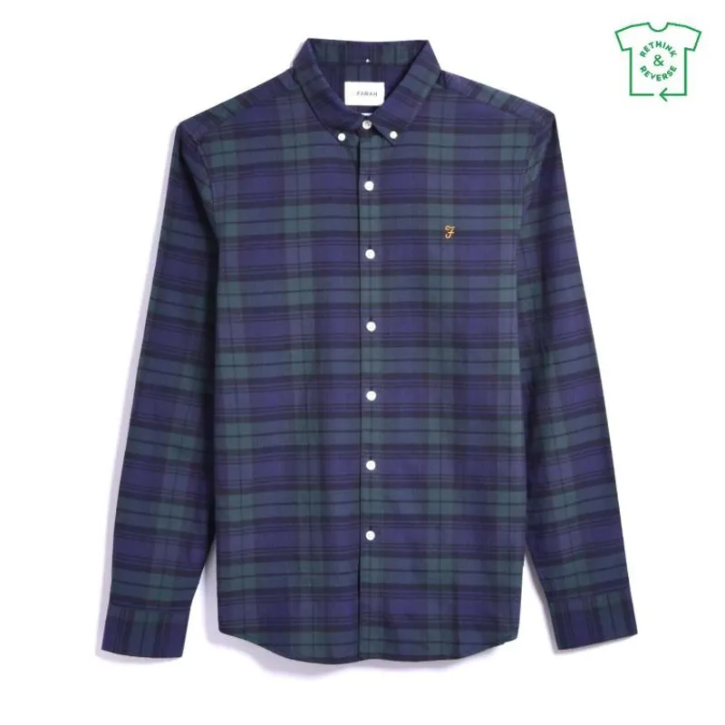 Farah Brewer Check LS Shirt - Woodland Pine