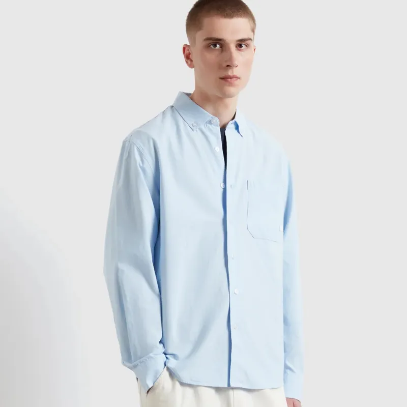 Farah Brewer F Tab LS Shirt - Sky Blue-1