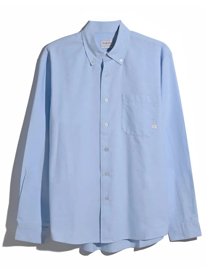 Farah Brewer F Tab LS Shirt - Sky Blue