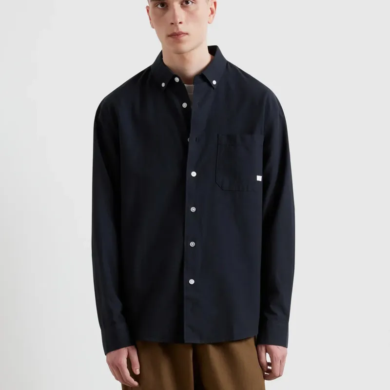 Farah Brewer F Tab LS Shirt - True Navy-1