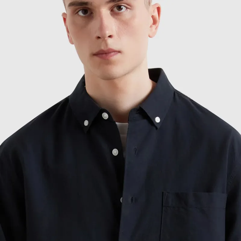 Farah Brewer F Tab LS Shirt - True Navy-3