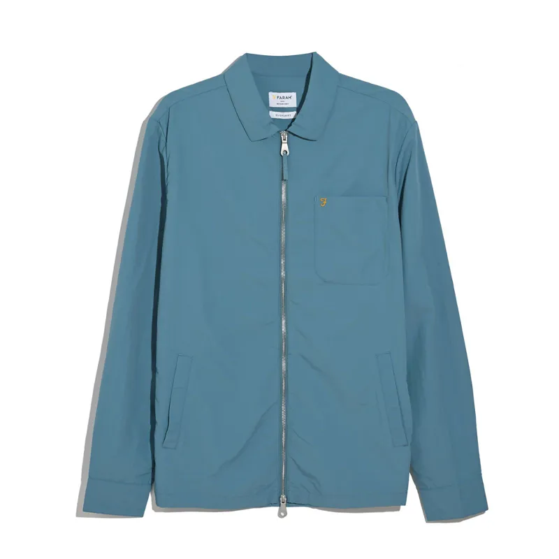 Farah Fintoni Zip Overshirt - Blue Tide